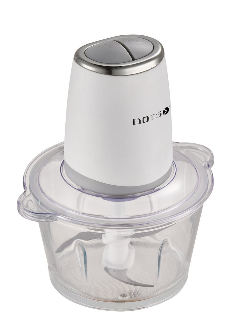 Dots Food Chopper Glass with stirring bowl, 2-speed 500W for grinding vegetables, fruits and onions- FCU1020PG - Image 3